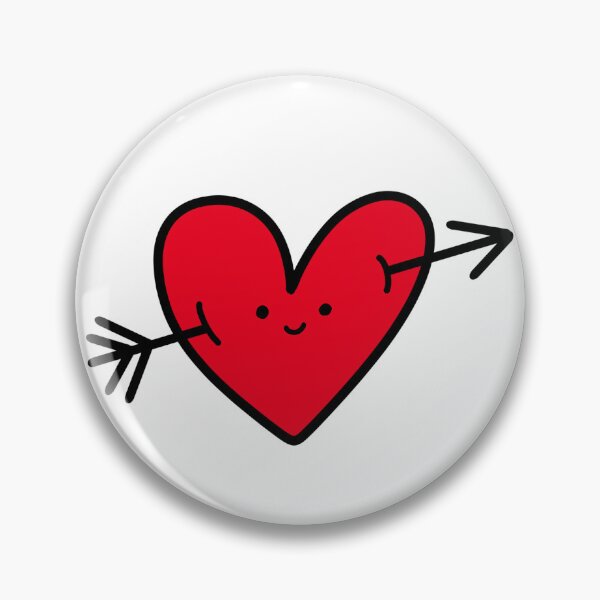 Item preview, happy heart smiley cupid's arrow through the heart designed and sold by Mypixieart.