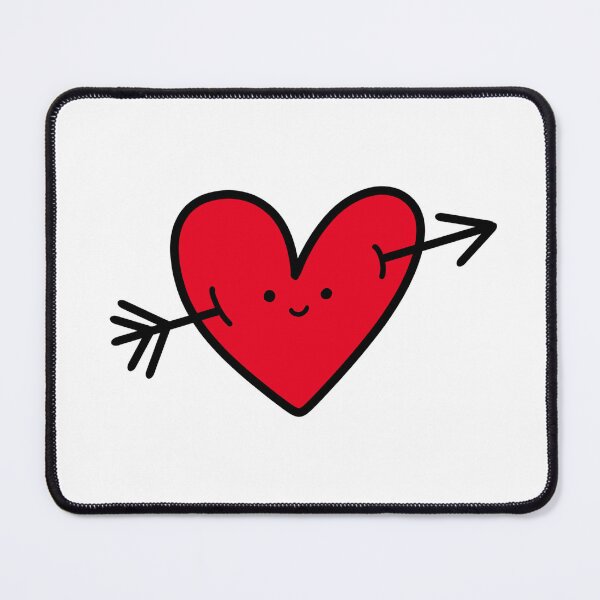 Item preview, happy heart smiley cupid's arrow through the heart designed and sold by Mypixieart.