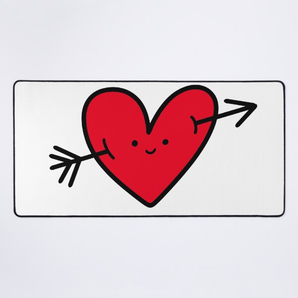 Item preview, happy heart smiley cupid's arrow through the heart designed and sold by Mypixieart.