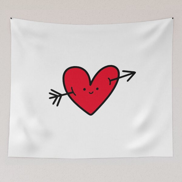 Item preview, happy heart smiley cupid's arrow through the heart designed and sold by Mypixieart.