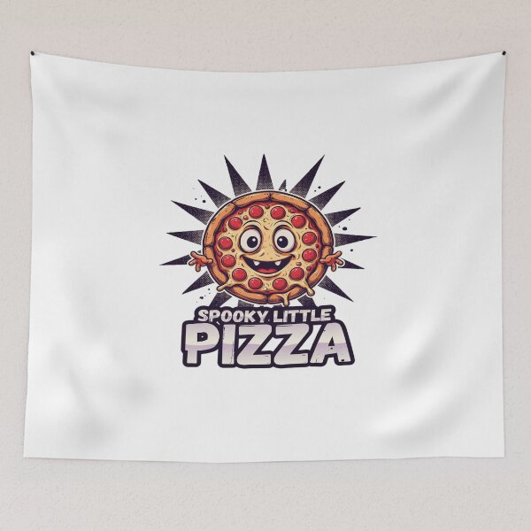 Item preview, Spooky Little Pizza Cartoon Character Graphic designed and sold by ColeLaniTrading.