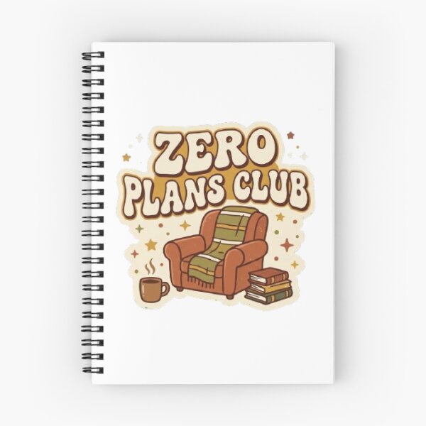 Item preview, Zero Plans Club Cozy Typography T-Shirt | Retro Relaxation Quote | Book & Coffee Graphic Tee designed and sold by Faisal  Shah.