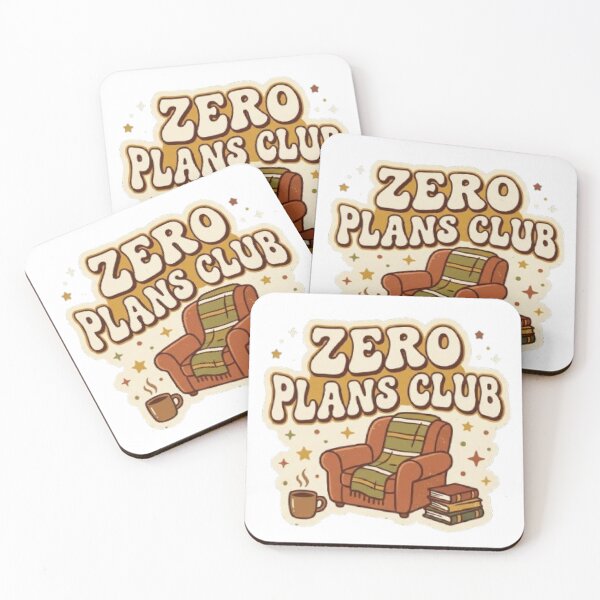 Item preview, Zero Plans Club Cozy Typography T-Shirt | Retro Relaxation Quote | Book & Coffee Graphic Tee designed and sold by Faisal  Shah.