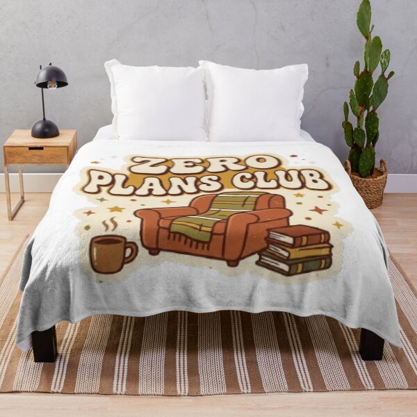 Item preview, Zero Plans Club Cozy Typography T-Shirt | Retro Relaxation Quote | Book & Coffee Graphic Tee designed and sold by Faisal Shah.