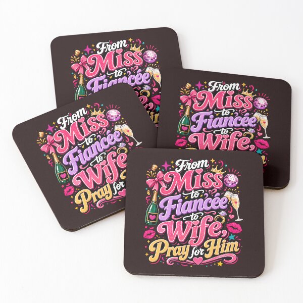 Item preview, From Miss to Fiancée to Wife Pray for Him Funny Bride Design designed and sold by WHDProduction45.