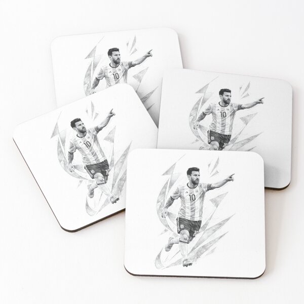 Item preview, Ilustración Messi estilo lápiz celebrando – Blanco y negro designed and sold by KawaiiOrbit.