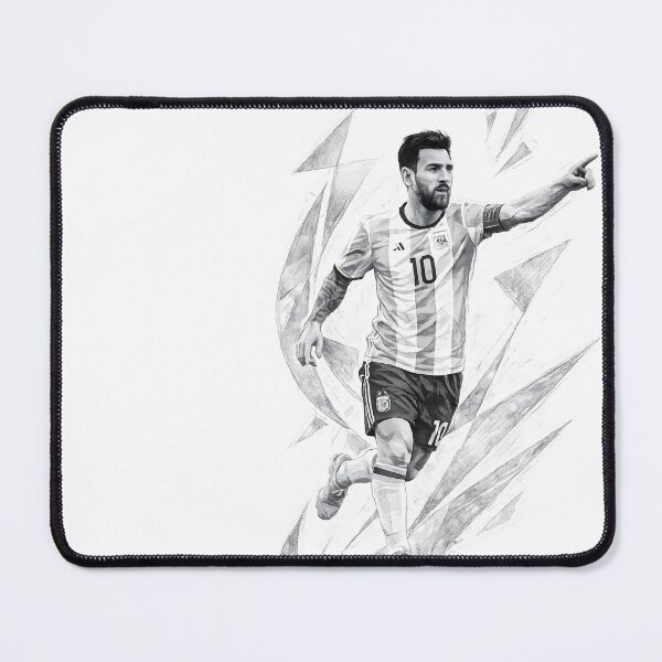 Item preview, Ilustración Messi estilo lápiz celebrando – Blanco y negro designed and sold by KawaiiOrbit.