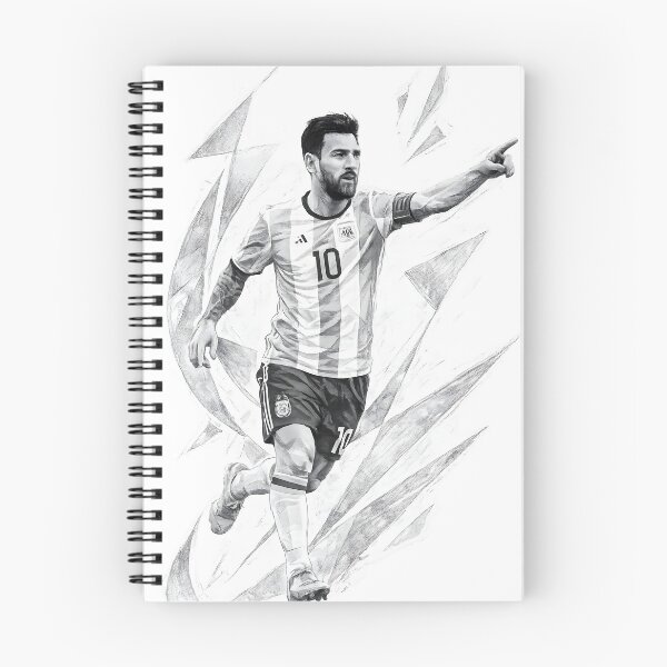 Item preview, Ilustración Messi estilo lápiz celebrando – Blanco y negro designed and sold by KawaiiOrbit.