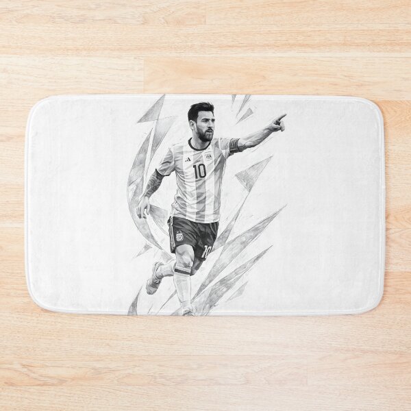 Item preview, Ilustración Messi estilo lápiz celebrando – Blanco y negro designed and sold by KawaiiOrbit.