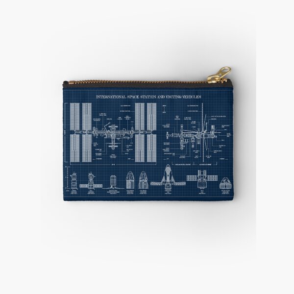 Aperçu de l'œuvre International Space Station (ISS) and Visiting Vehicles (Navy Blueprint) créée et vendue par BGALAXY.
