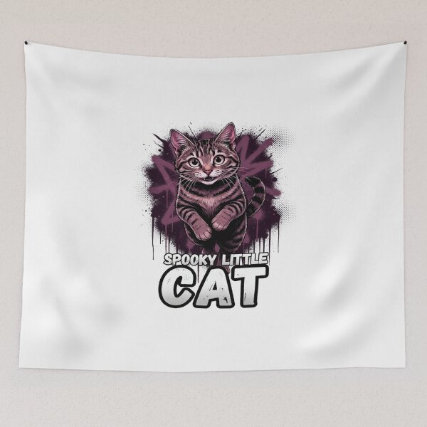 Item preview, Spooky Little Cat Tabby Feline Grin Artwork designed and sold by ColeLaniTrading.