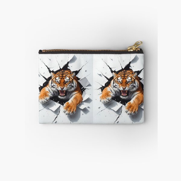 Item preview, A Ferocious Tiger Breaking Through A Stunning 3d Art Design Roaring Tiger Breaking Through A Barrier 3d Illustration designed and sold by Matt_Smith.