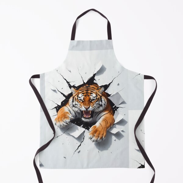 Item preview, A Ferocious Tiger Breaking Through A Stunning 3d Art Design Roaring Tiger Breaking Through A Barrier 3d Illustration designed and sold by Matt_Smith.