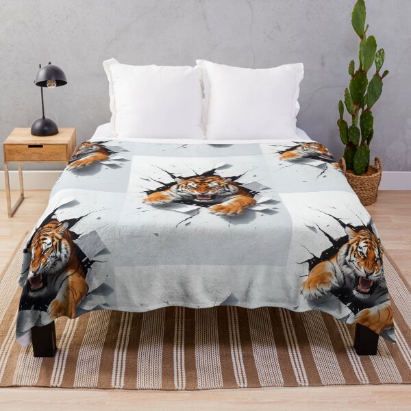 Item preview, A Ferocious Tiger Breaking Through A Stunning 3d Art Design Roaring Tiger Breaking Through A Barrier 3d Illustration designed and sold by Matt_Smith.