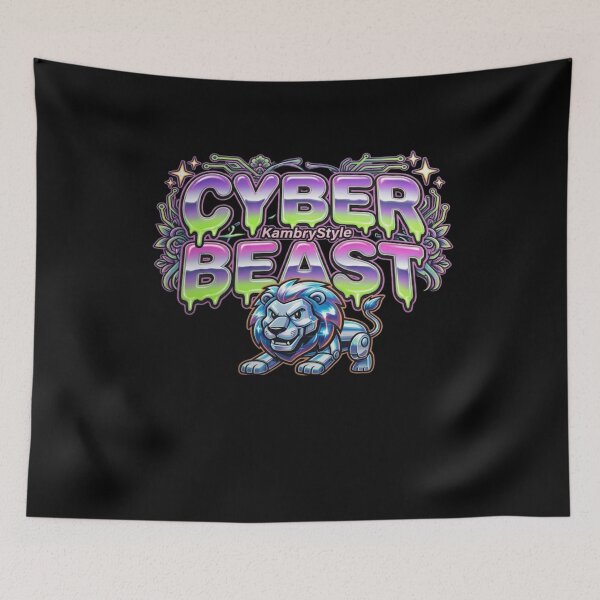 Item preview, Cyber Beast Robotic Lion - Futuristic Y2K Aesthetic Streetwear designed and sold by KambryStyle.
