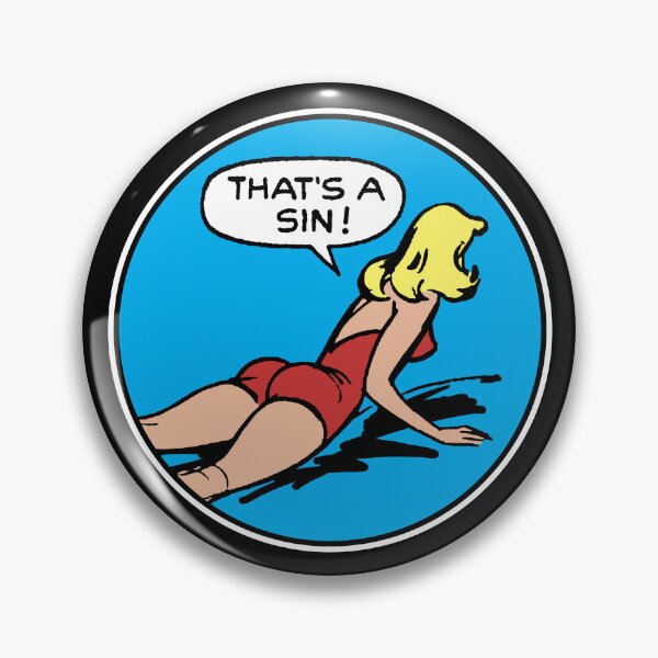 Item preview, That's A Sin • Red Swimsuit Blonde Pinup • Pre-Code Comic Pop Art designed and sold by wmxdesign.