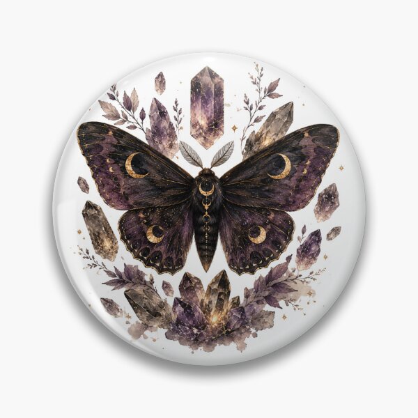 Item preview, Dark Moth and Crystals — Mystical Gothic Watercolor Art designed and sold by DreamelleStudio.
