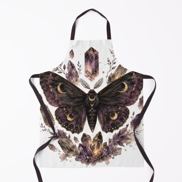 Item preview, Dark Moth and Crystals — Mystical Gothic Watercolor Art designed and sold by DreamelleStudio.