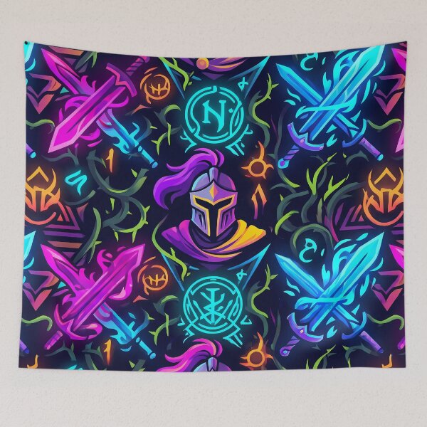 Item preview, Sword Power Fantasy RPG Pixel Art Seamless Pattern designed and sold by ART ATTACK ZONE.