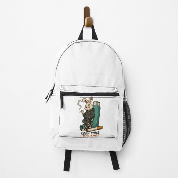 Item preview, Keep Your Balance – Funny Smoking Bunny Vintage Sticker Design designed and sold by bunnymode.