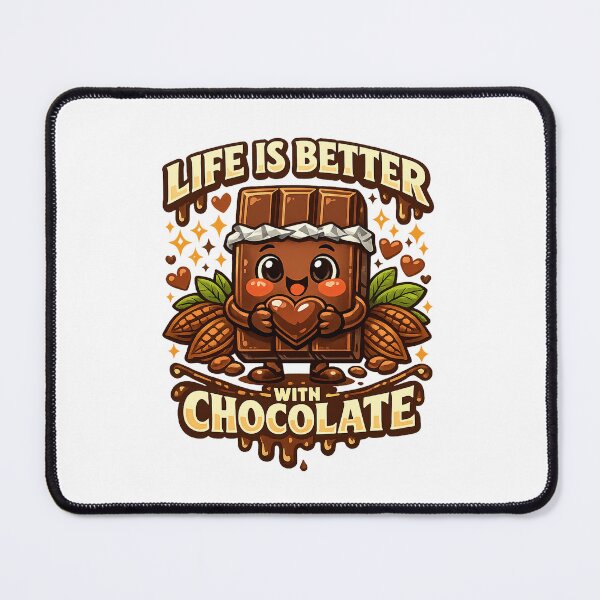 Item preview, Life Is Better With Chocolate – Cute Smiling Chocolate Bar designed and sold by mbmstores.