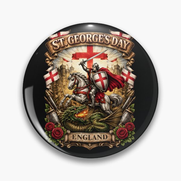 Item preview, England St George Day Flag | English Flag Patriotic UK Lion Artwork designed and sold by Genius Geek.