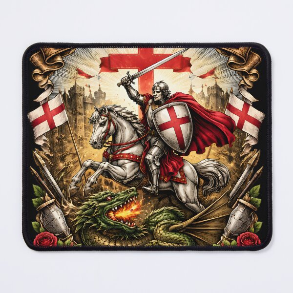 Item preview, England St George Day Flag | English Flag Patriotic UK Lion Artwork designed and sold by Genius Geek.