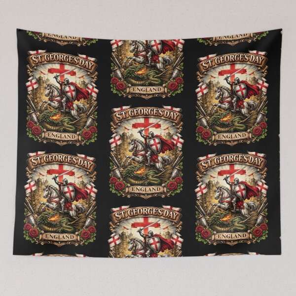 Item preview, England St George Day Flag | English Flag Patriotic UK Lion Artwork designed and sold by Genius Geek.