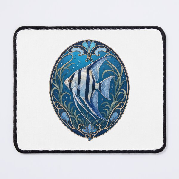 Item preview, Art Nouveau Angelfish Freshwater Aquarium Fish designed and sold by AntiqueImages.
