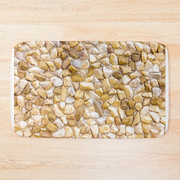 Item preview, Yellow Pebble Stone Mosaic Texture Wall Background With Smooth River Rocks Close-Up designed and sold by Nmallia.