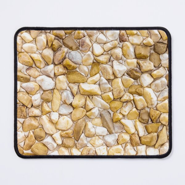 Item preview, Yellow Pebble Stone Mosaic Texture Wall Background With Smooth River Rocks Close-Up designed and sold by Nmallia.