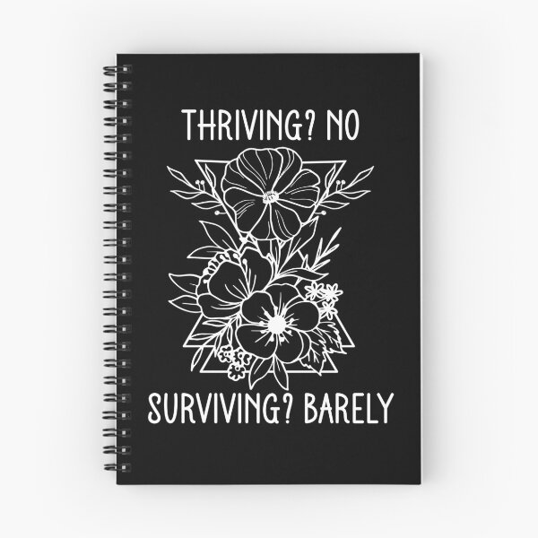 Item preview, Thriving? No Surviving? Barely - Funny Burnout Floral Line Art designed and sold by the-Z3nith.