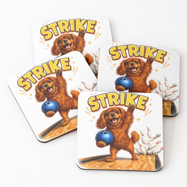 Item preview, Ruby Cavalier Bowling a Strike designed and sold by SpottyRainbow.
