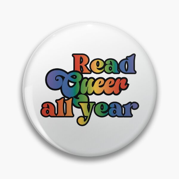 Item preview, Read Queer All Year - rainbow pride script design designed and sold by art by hannah lang.