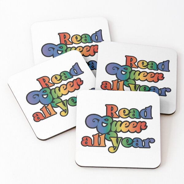 Item preview, Read Queer All Year - rainbow pride script design designed and sold by art by hannah lang.