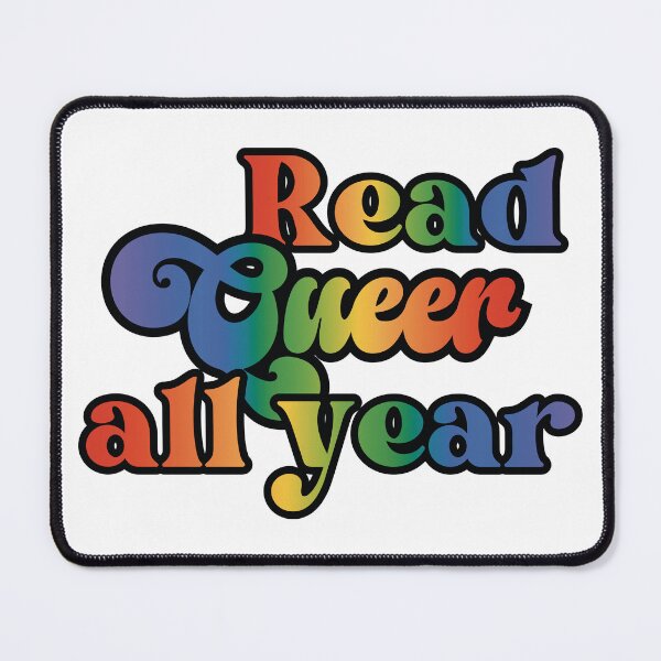 Item preview, Read Queer All Year - rainbow pride script design designed and sold by art by hannah lang.