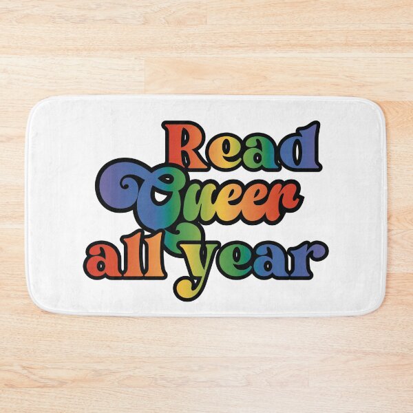 Item preview, Read Queer All Year - rainbow pride script design designed and sold by art by hannah lang.
