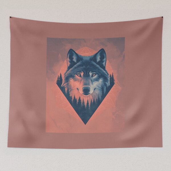 Item preview, 3d Render Of Geometric Wolf With Forest Digital designed and sold by Checho30.