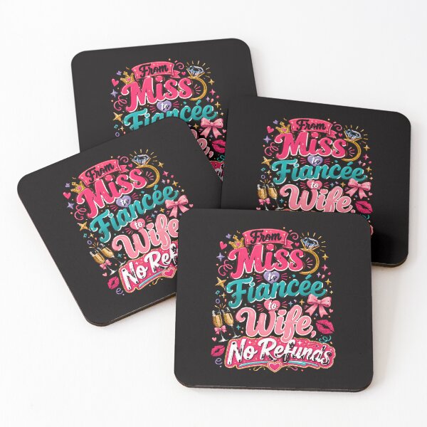 Item preview, From Miss to Fiancée to Wife No Refunds Funny Bride Design designed and sold by WHDProduction45.
