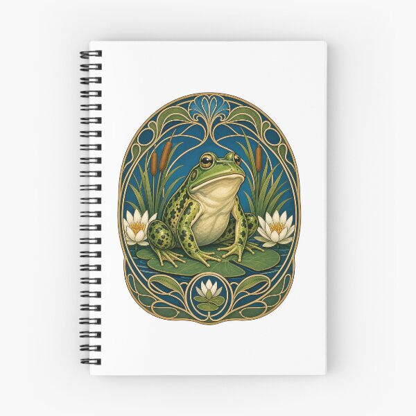 Item preview, Art Nouveau Frog Pond Life Amphibian Art designed and sold by AntiqueImages.