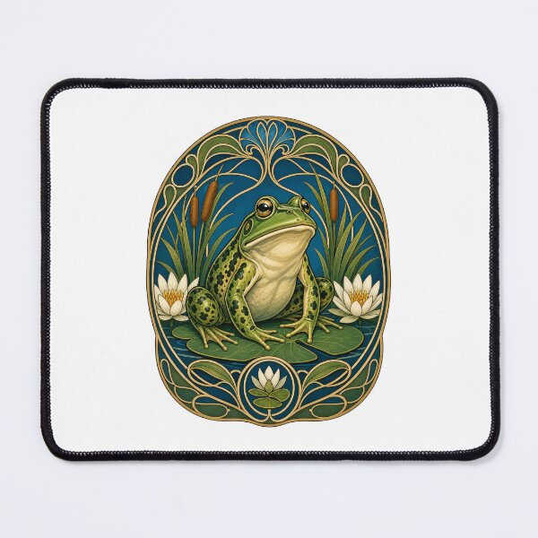 Item preview, Art Nouveau Frog Pond Life Amphibian Art designed and sold by AntiqueImages.