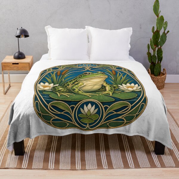 Item preview, Art Nouveau Frog Pond Life Amphibian Art designed and sold by AntiqueImages.