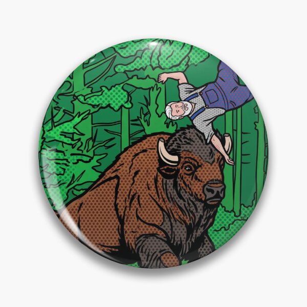 Item preview, Pop Art Comic Style Bison Tossing Man Halftone designed and sold by Terry Bain.
