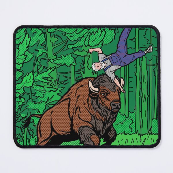 Item preview, Pop Art Comic Style Bison Tossing Man Halftone designed and sold by Terry Bain.