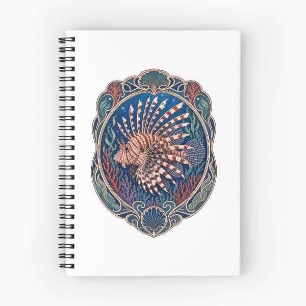 Item preview, Lionfish Ocean Art Nouveau Marine Life Design designed and sold by AntiqueImages.