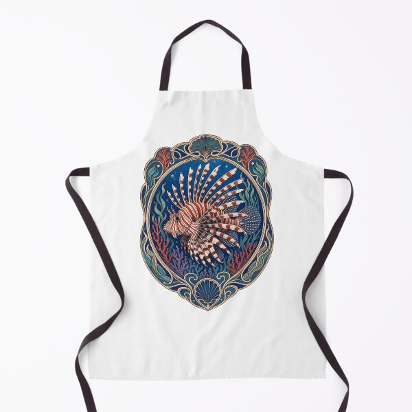 Item preview, Lionfish Ocean Art Nouveau Marine Life Design designed and sold by AntiqueImages.