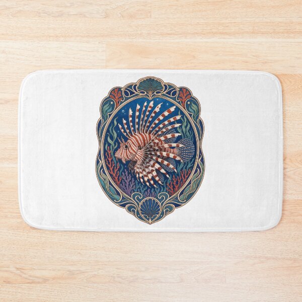Item preview, Lionfish Ocean Art Nouveau Marine Life Design designed and sold by AntiqueImages.