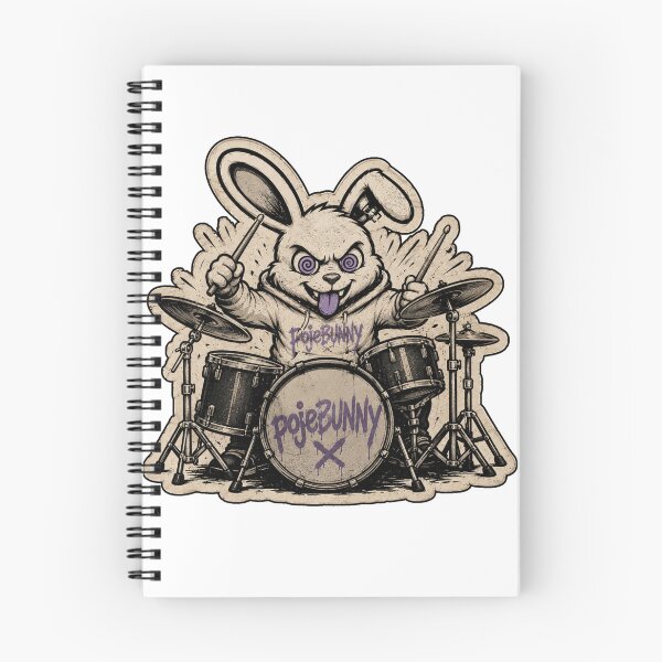 Item preview, Funny Bunny Drummer – Vintage Drum Kit Rabbit Sticker Design designed and sold by bunnymode.