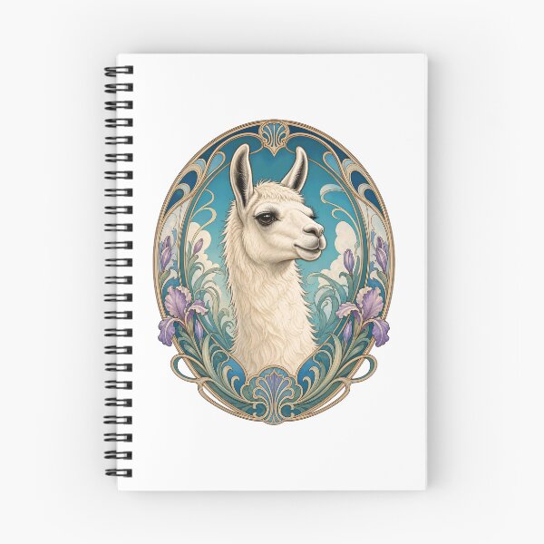 Item preview, Vintage Llama Art Nouveau Floral Animal Design designed and sold by AntiqueImages.
