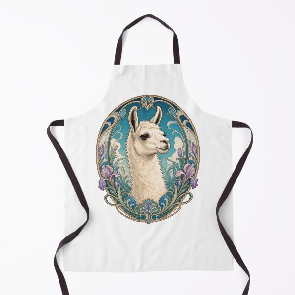 Item preview, Vintage Llama Art Nouveau Floral Animal Design designed and sold by AntiqueImages.